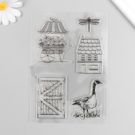 Stamp for creativity Silicon "Tails with flowers" 16x11 cm