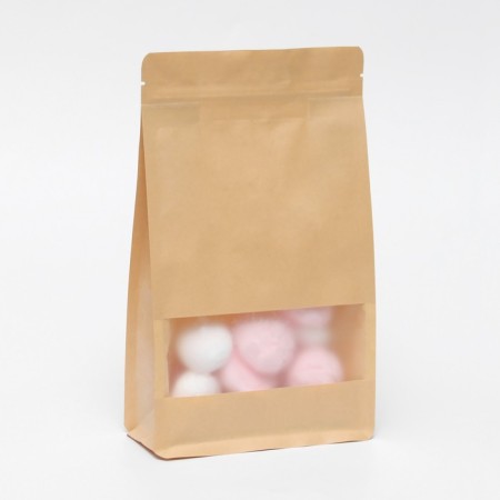 Zip-Lock package Craft with a flat bottom, rectangular window, 16 x 26 cm-2