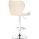 Barrier stool Porch metal/eco -leather, chrome/beige 48x47x91 cm
