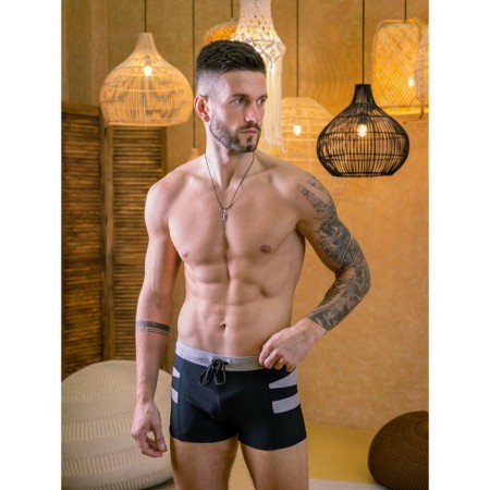Male bathing panties, size 52, black color, gray color-2