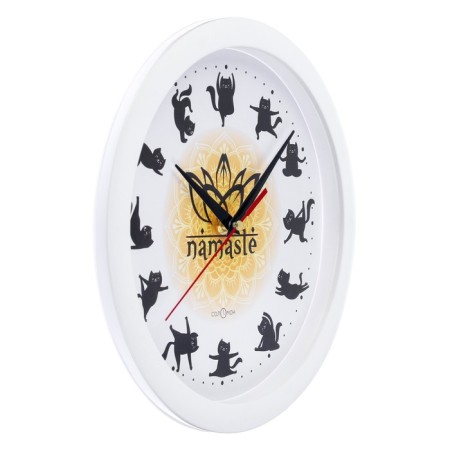 Wall clock, D-28 cm, interior, "yoga with a cat", silent-1
