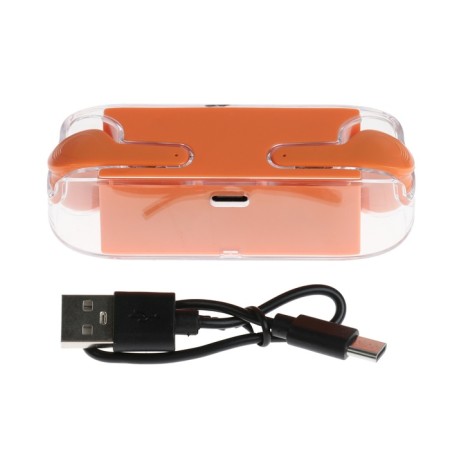 Wireless headphones KM12, TWS, inserts, BT 5.0, 30/200 mAh, transparent, orange-6