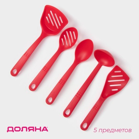 A set of kitchen utensils of the “Point”, 5 objects, the color of the red
