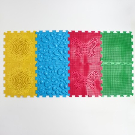 Modular massage rug ortho puzzle "Stoop", 8 modules, 4 types