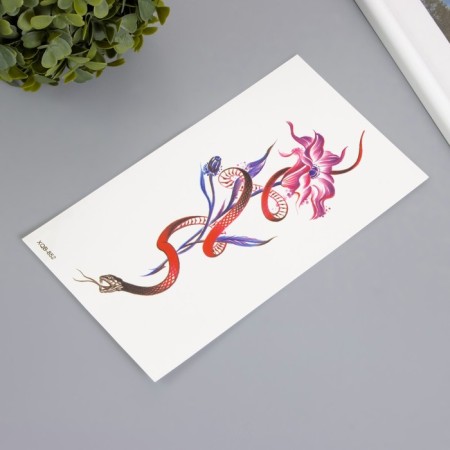 Tattoo on the body color "snake lily" 11.4x21 cm-1