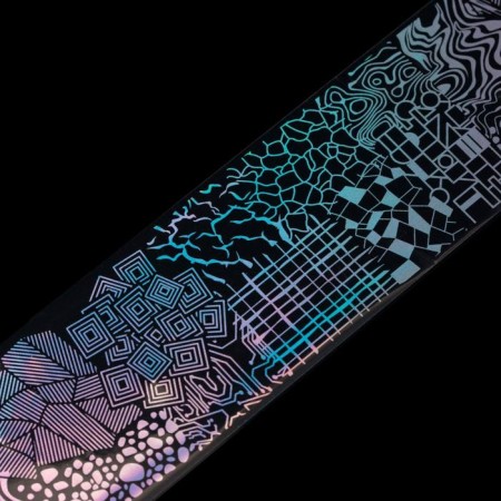Translated foil for decor "Abstraction", 4 × 50 cm, in a plastic case, color holographic silver-1