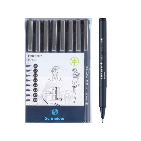 Set of capillary handles Schneider Pictus, 8 pieces, black