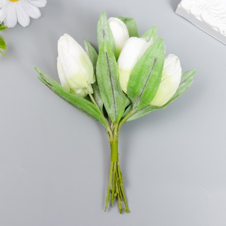 Flowers for decorating "snowy white tulips" 1 bouquet = 6 colors 14 cm