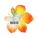 Decoration on the adhesive tape "Autumn leaves" orange, green, 18x18 cm
