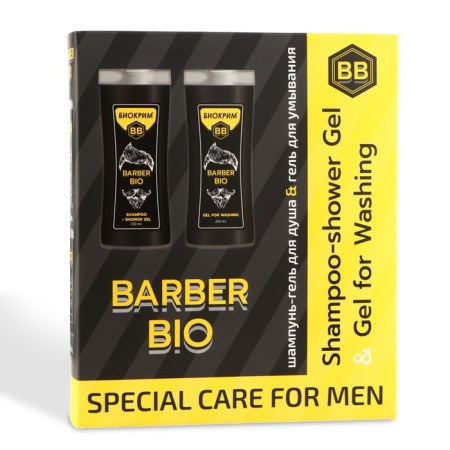 Gift set of men's Barber - Bio: shope -gel shower, 250ml+gel, 250ml-3