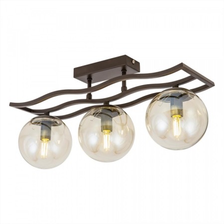 Ceiling chandelier Citilux "breeze" CL106235, 49x15x23 cm, 3x60W, E14, brown color