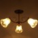 Economic chandelier flowering 3x40W E27, black 60x60x21 cm