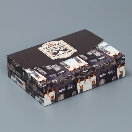 Gift folding box, packaging, “real man” 16x12x4 cm-1