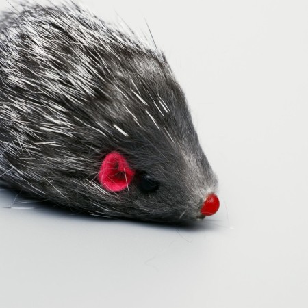 Natural fur mouse, 5 cm, gray-3