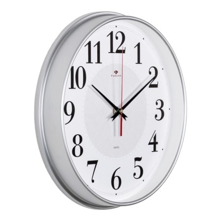 Watching clock, interior "rhms", silent, D-29 cm, silver-3