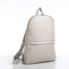 Women's backpack made of artificial leather with lightning, 2 pockets, beige color