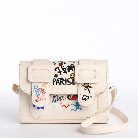 Bag Women's Messoriner, white color 18.5*13*8 cm-1