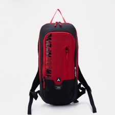 Tourist backpack with extension, 7 liters, external pocket, black/red color