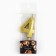 Candle figure for the cake "4", gold, 2.5 x 8 cm.