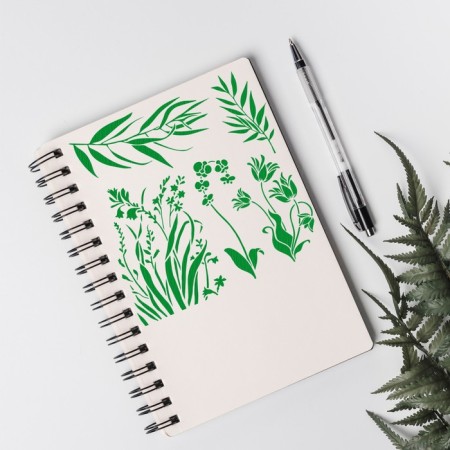 Stencil plastic "Herb" 13x13 cm-2