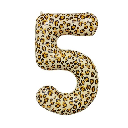 Foil ball 32 "number 5, leopard color