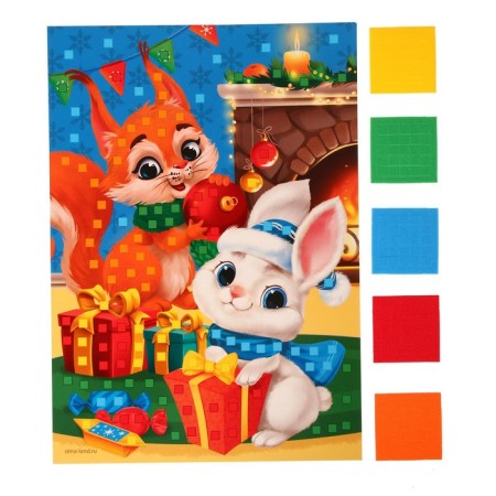 Set for creativity. Soft mosaic "Funny Friends", A4-1