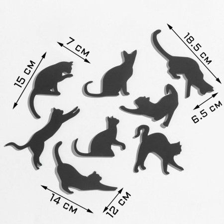 Wall-wall decor "cats", 8 elements, 6.5-7-14x12-5-18.5 cm-2