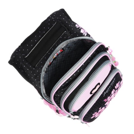School backpack 40 x 33 x 15 cm, ergonomic back, Across 548, black/pink ACR23-548-3-7
