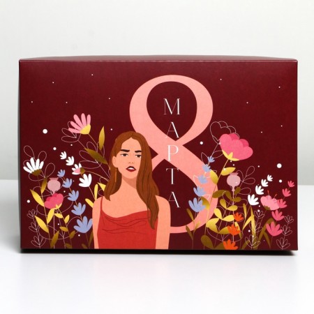 Gift folding box, packaging, “March 8, Girl”, 30 x 20 x 9 cm-4