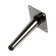 Furniture support Cappio OP07, h = 150mm, thick thickness 1.8, glossy color black