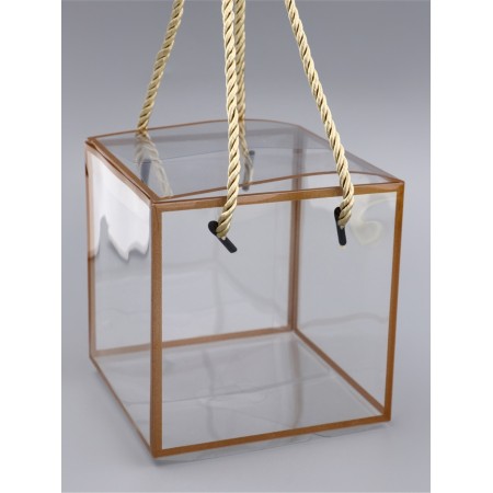 PET box with handles, gold, 12 x 12 x 12 cm-1