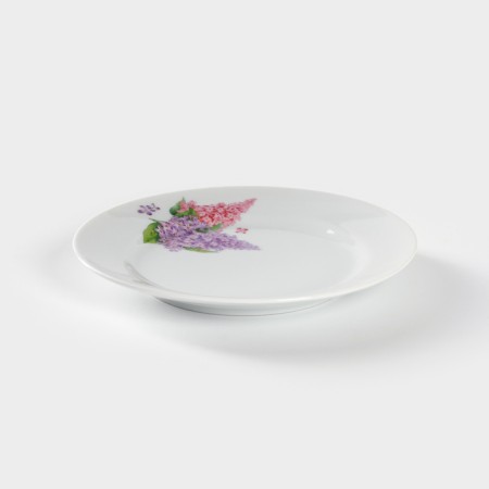 Porcelain plate "Lilac", d = 17 cm, white-1
