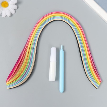 Quilling set (PVA glue, quilling tool, 160 strips 0.5 cm) mix
