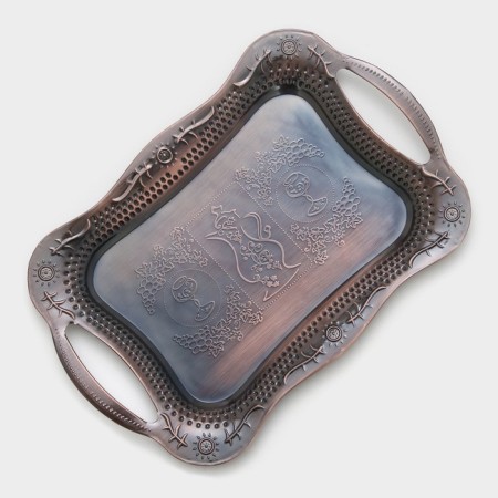 Stainless steel tray with handles “abundance”, 31 × 20 × 2.5 cm, bronze color-1