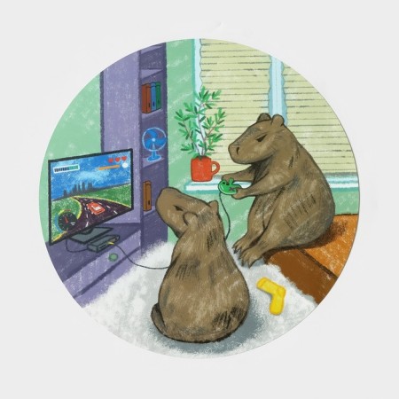 A set of napkins of serving kitchen shares "Capybara Gamers", 2 pcs, desktop, d = 36 cm