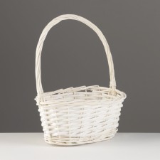 Wicker basket, 25x17x11x30 cm, white, willow
