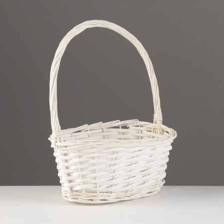 Wicker basket, 25x17x11x30 cm, white, willow
