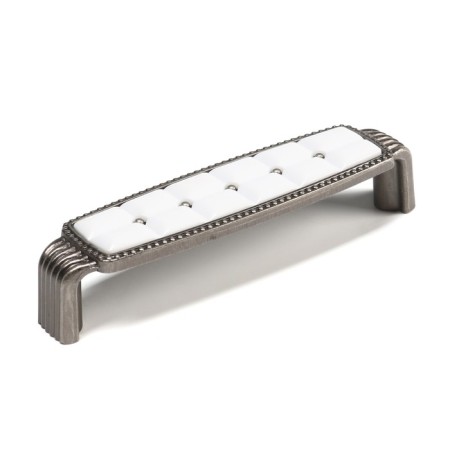 Elegant bracket handle, 96 mm, ceramic, color is old silver color
