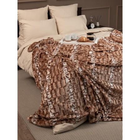 Buenas noches blanket, size 160x220 cm, beige color-7