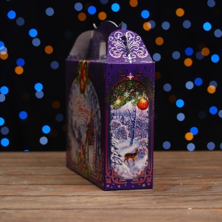 Gift box "Winter expanses", purple, 26 x 7 x 23 cm-3