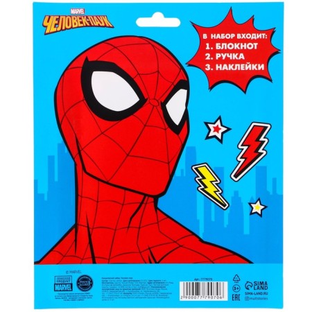Chancellery set, notebook A6, pen, stickers, spider-man-9