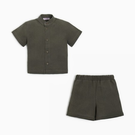 Set for a boy (shirt, shorts) minku color green, height 134-5