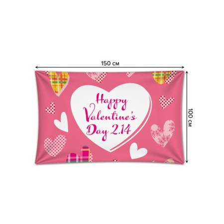 Decorative panel with photo printing "Stylish hearts", horizontal, size 100x150 cm-1