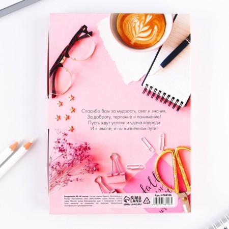 Diary in a gift box “Best Teacher”, A5 format, 80 sheets, solid cover-10