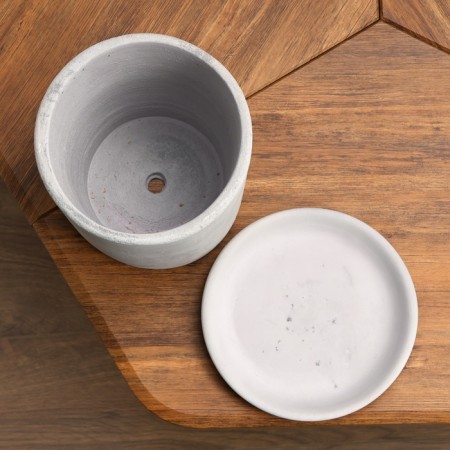 Flower pot "Roll" concrete, graphite, 4 liters-3