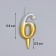 Candle for cake the number "Oval" "6", 5.5 cm, gold-serebly