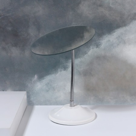 Desktop mirror, on a flexible leg, mirror surface 13.5 × 16.2 cm, white color-3