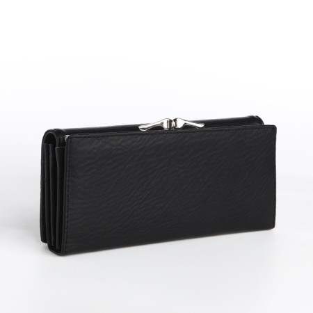 Women's wallet on a magnet, black color-1