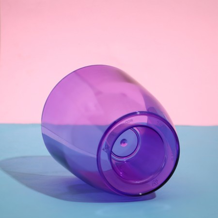 Pot for orchids, 2 l, 14.8 × 16.2 cm round, plastic, transparent purple-1