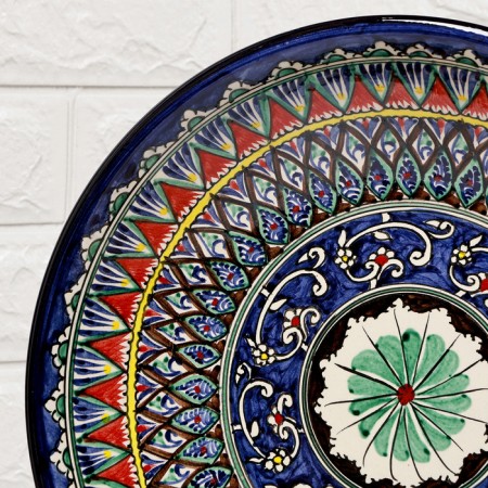 Largan Rishtan ceramics "Patterns", 33 cm, blue, deep-3